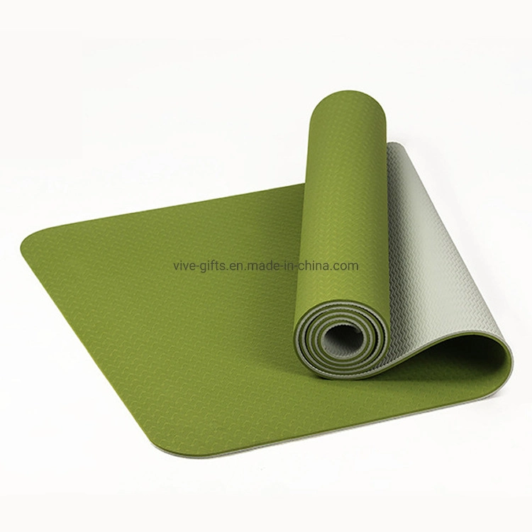 Comercio al por mayor de etiqueta privada de microfibra de caucho natural de TPE alfombrilla de gimnasia Yoga Mat