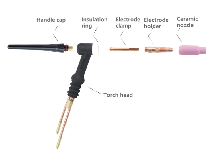 Rhk OEM Wp18 Water Cooled 320A DC 240A AC Argon Arc TIG Welding Torch with Replaceable Switch