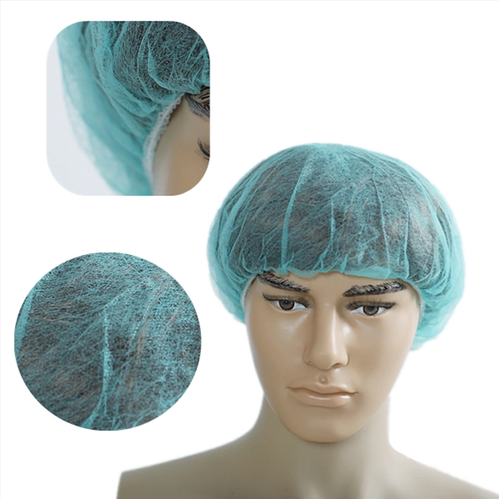 Médico Hairnet descartáveis em polipropileno não tecidos Bouffant Tampa Clip