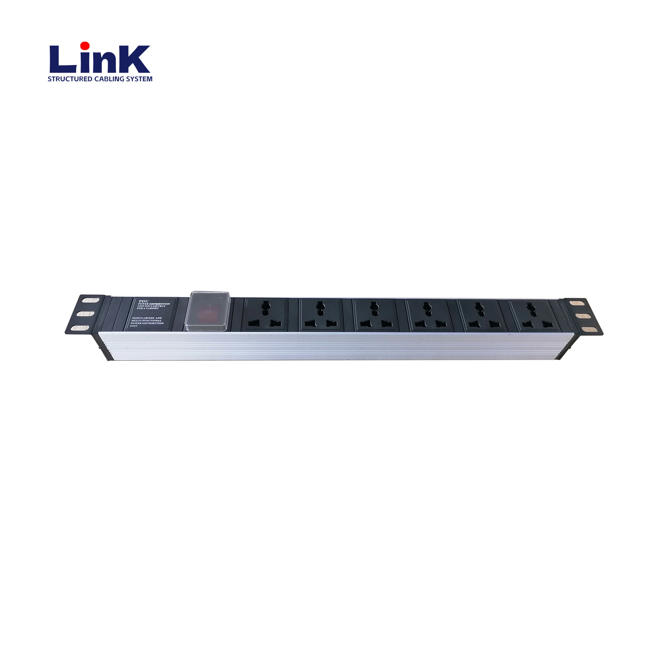 Low Profile Rack-Mounted PDU with Circuit Breaker and Six Outlets