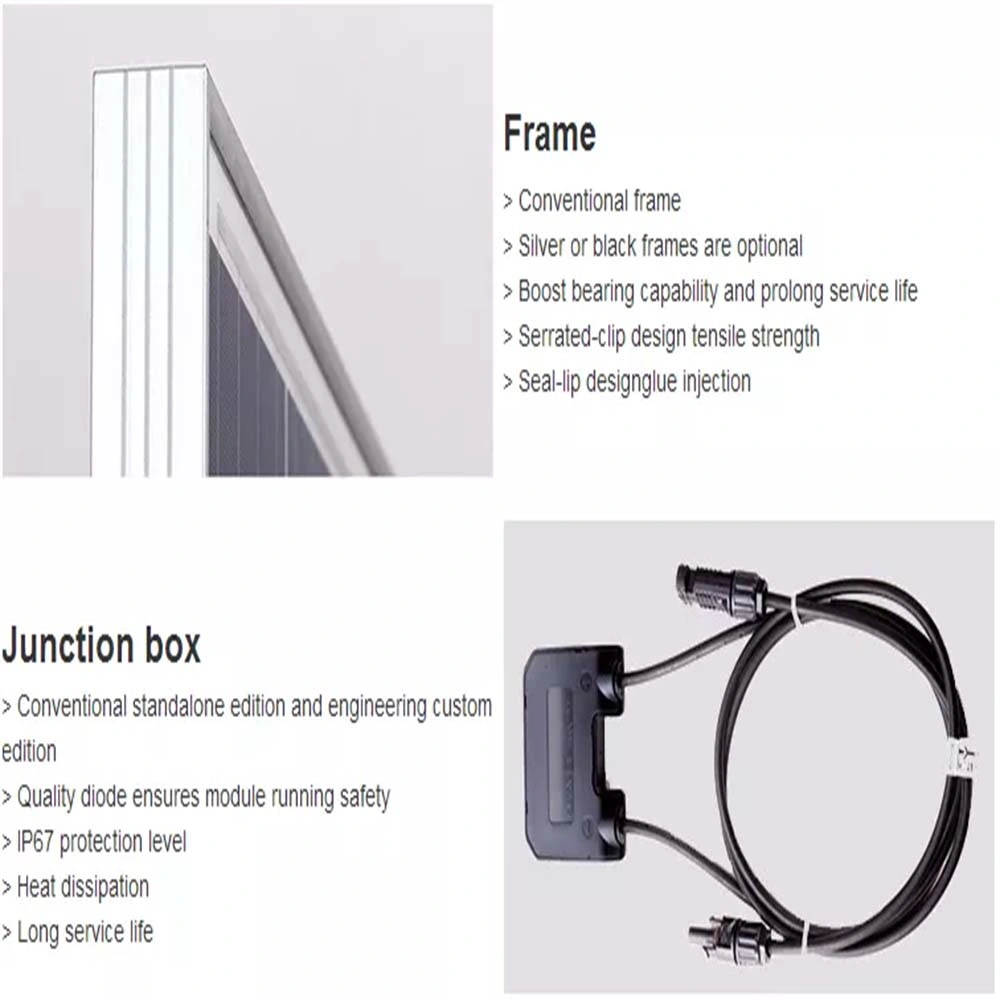 Paneles fotovoltaicos 60W 80W 100W 110W 120W Panel solar monocristalino