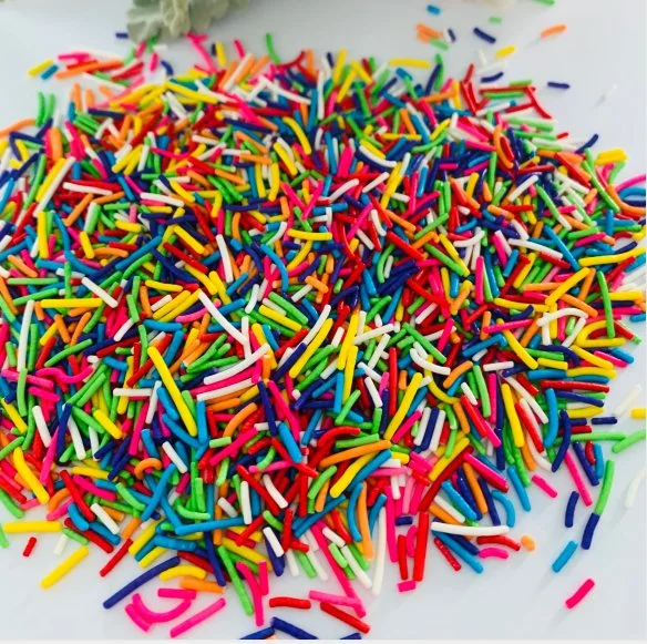 Оптовые поставки декора тортов Эдибл Кэнди сахар Радуга Jimmies Sprinkles