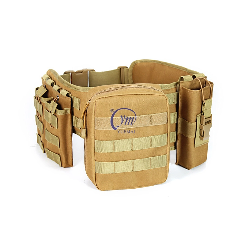 Yuemai New Design Outdoor Camouflage Durable Oxford Combat Belt with Accessory Kit