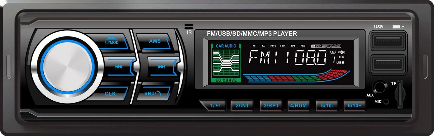 2 ports USB audio de voiture Voiture Lecteur MP3 avec FM Bluetooth