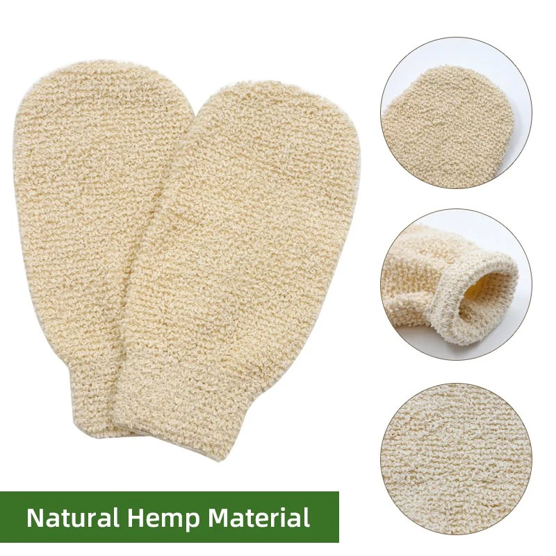 Soft Fine Skin-Friendlypremium Quality Natural Hemp Shower Mitt Hemp Body Scrub