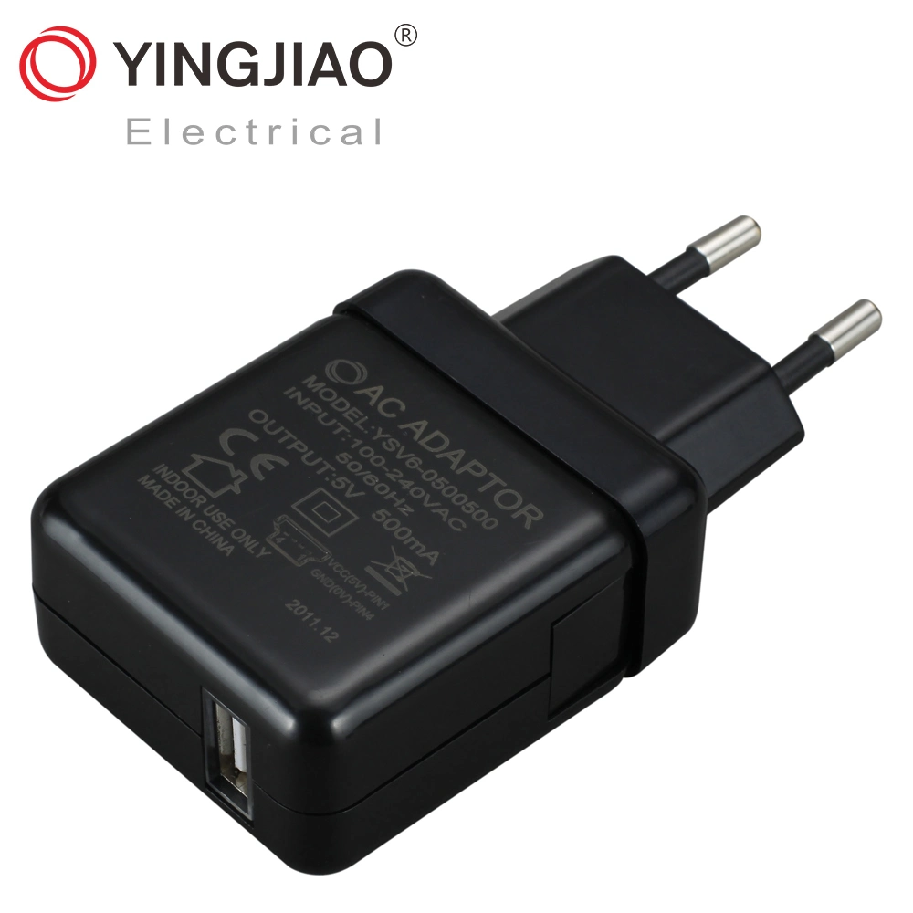 5V 1.2A 6W DC Chargeur de téléphone mobile USB (US/EU/UK/SAA Plug)