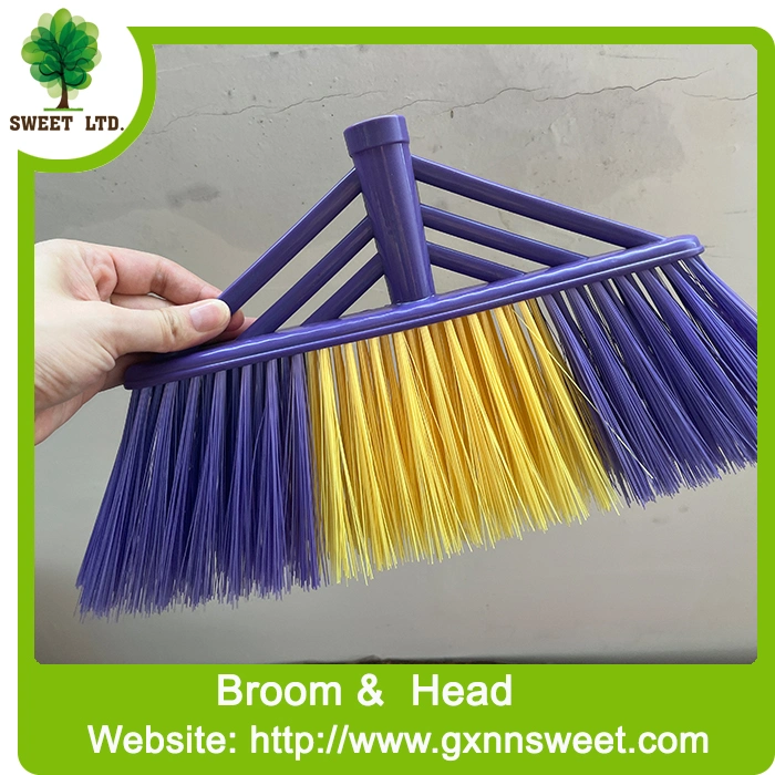 Plastic Home Cleaning Supplies PP Pet Plastic Brooms and Mops with Handle Broom Stick Wooden