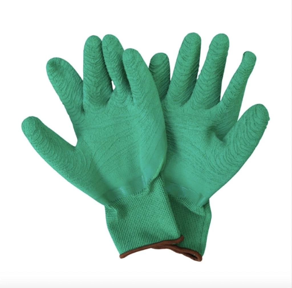 13 Gauge Green Latex Palm Coated Green Polyester Hand Safety Work Labor Working Protective Gloves for Construction Warehouse Gardening Agricultural