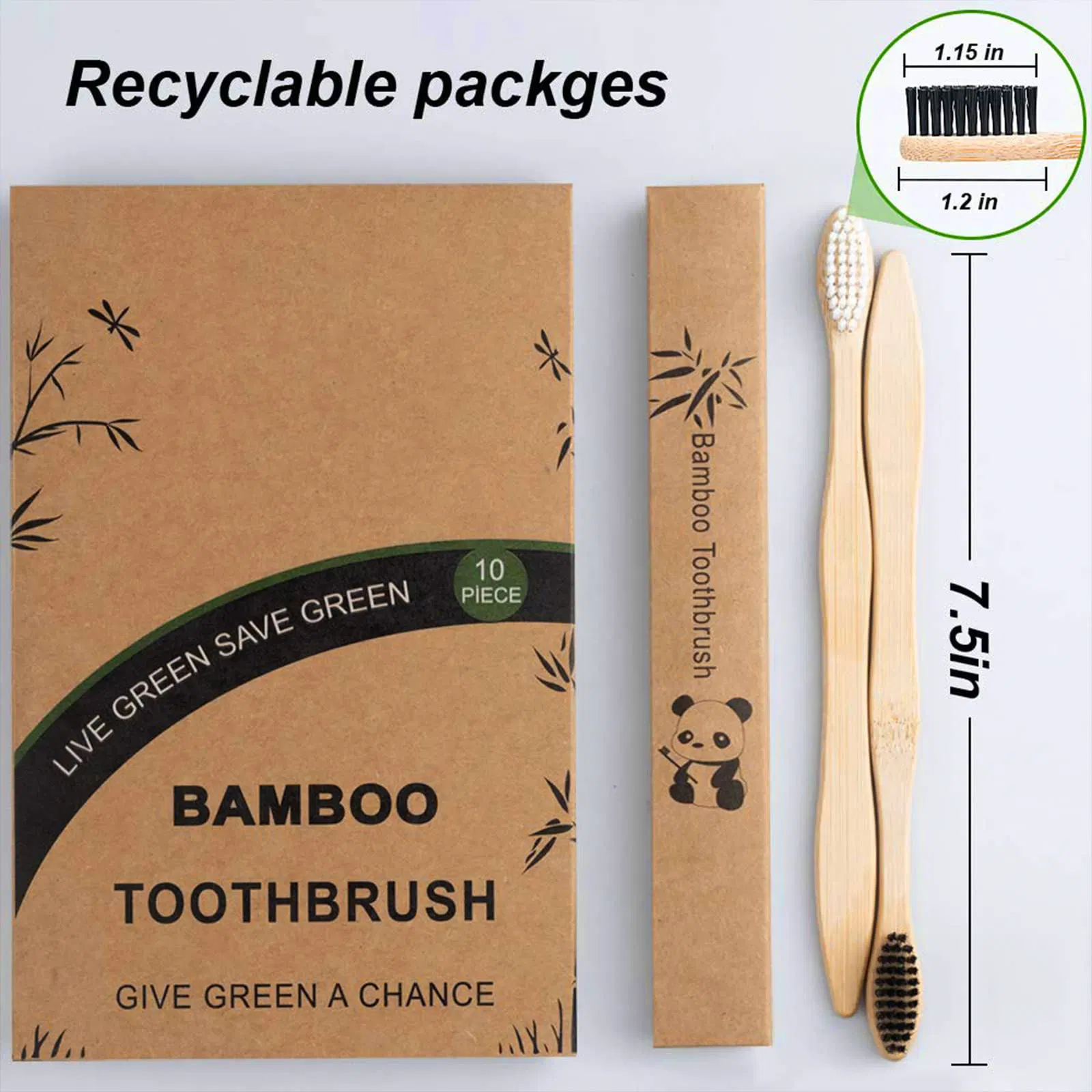 Soft Toothbrush Wood Reusable Biodegradable Hotel Eco Tooth Brush Bamboo with Packaging