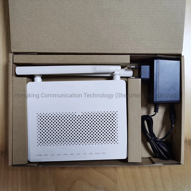 جهاز Hg8546m Gpon ONU 4port 1voice WiFi USB Antenna في الوحدة الأصلية 846m النسخة الإنجليزية