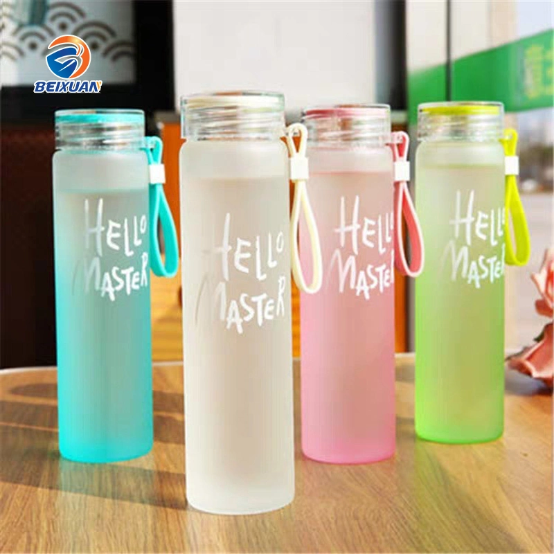 Hello Master Hot Sale 400ml Gradient Glass Water Bottle