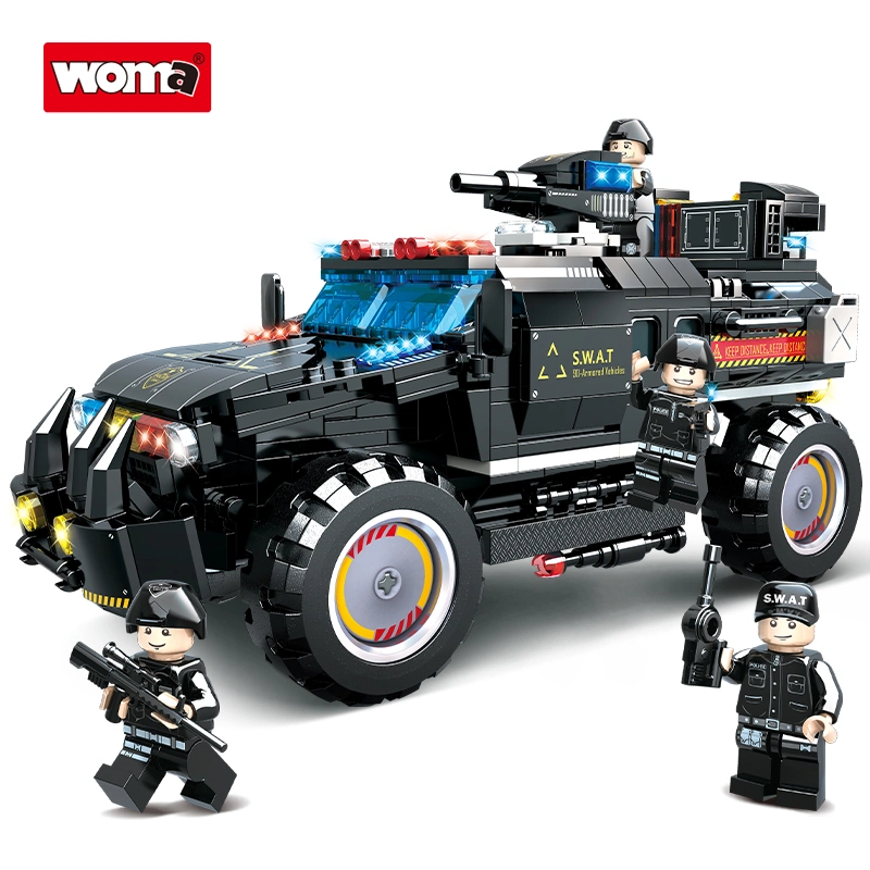 WOMA Toys C5012 OEM ODM CPC Kids Swat Command Coche Toy Modelo niños Jeep bloques de construcción Brick Set Intelectual Juguetes educativos