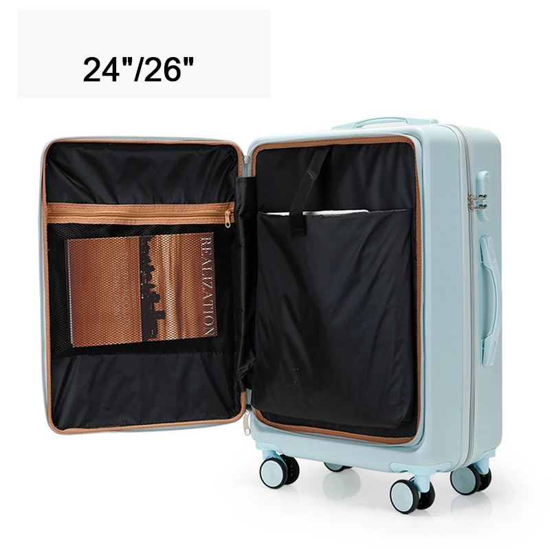 New Design Business Luggage with Front Open ABS Zipper Suitcase