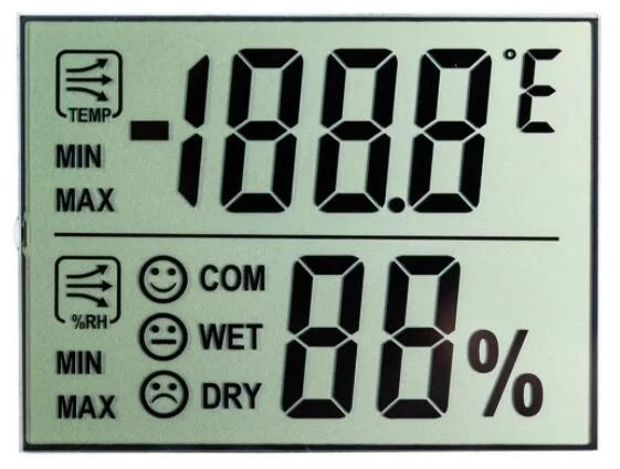 Positive Reflective Tn 7 Segment LCD Display Used for Temperature LCD