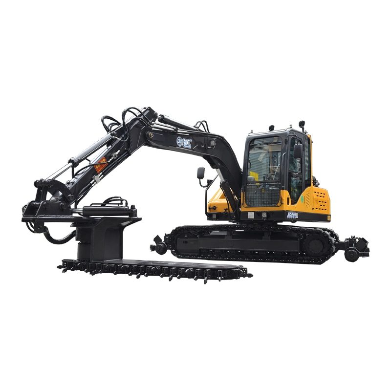 Modern Ballast Cleaner Operations Crawler Excavator Railway Machine