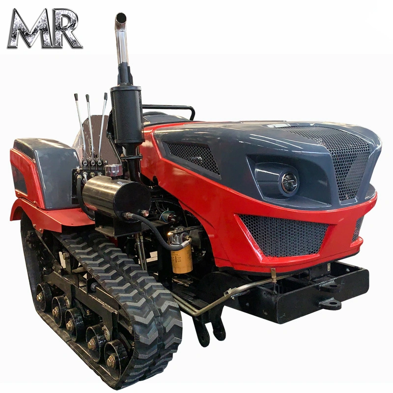 Agricultural Farm Rubber Track 50HP Crawler Tractor with Rotary Tiller