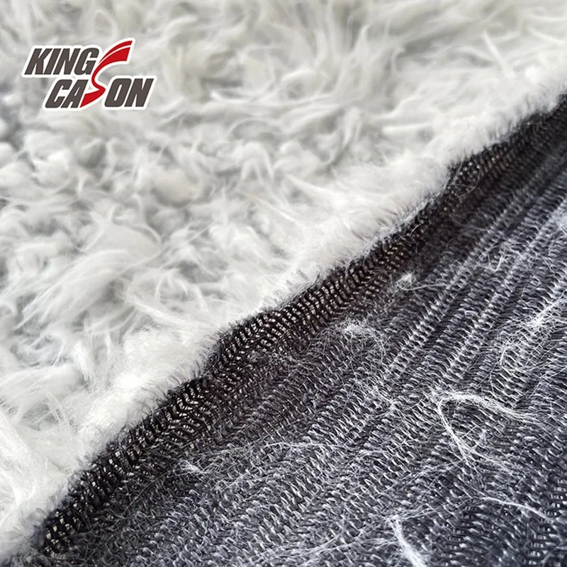 Kingcason New Design Plain Long Pile Plush Fleece Fabric