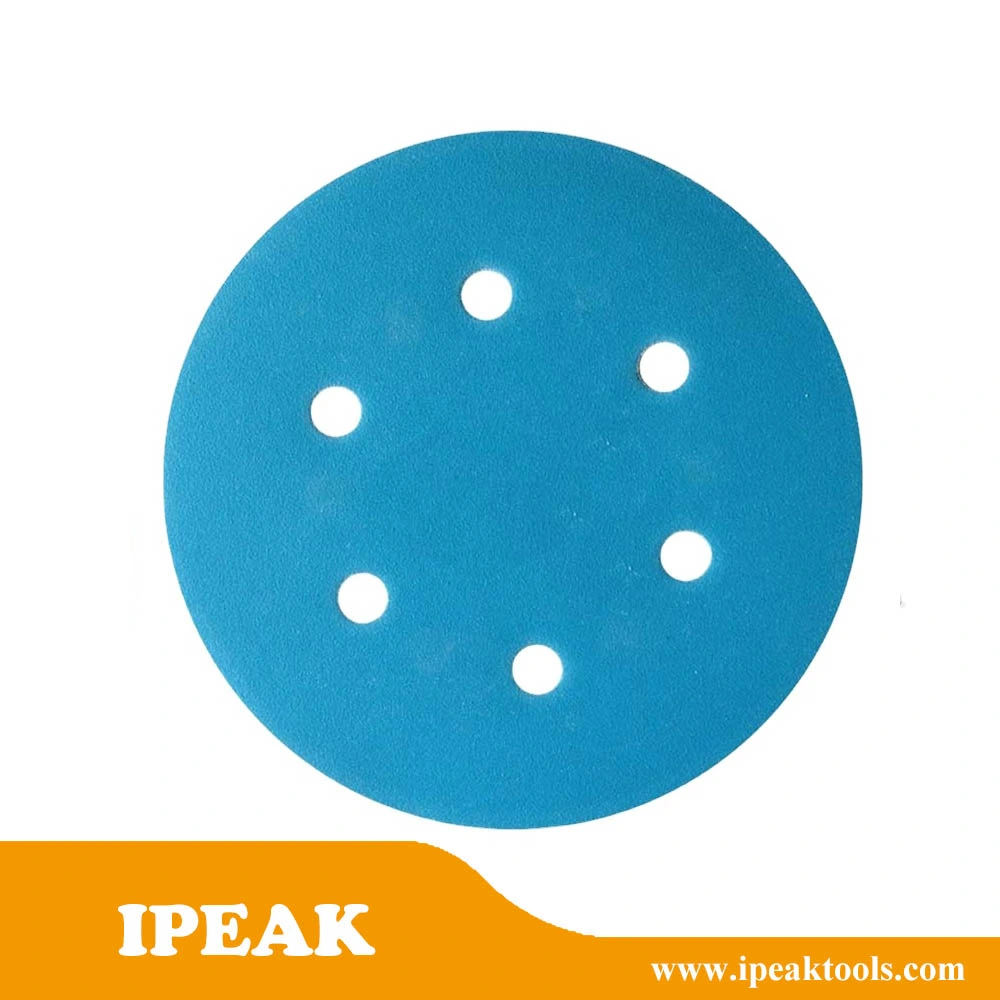 5inch 125mm 8holes Blue Zirconium Film Sandpaper Abrasive Disc with Excellent Cutting for Sanding Heavy Metal