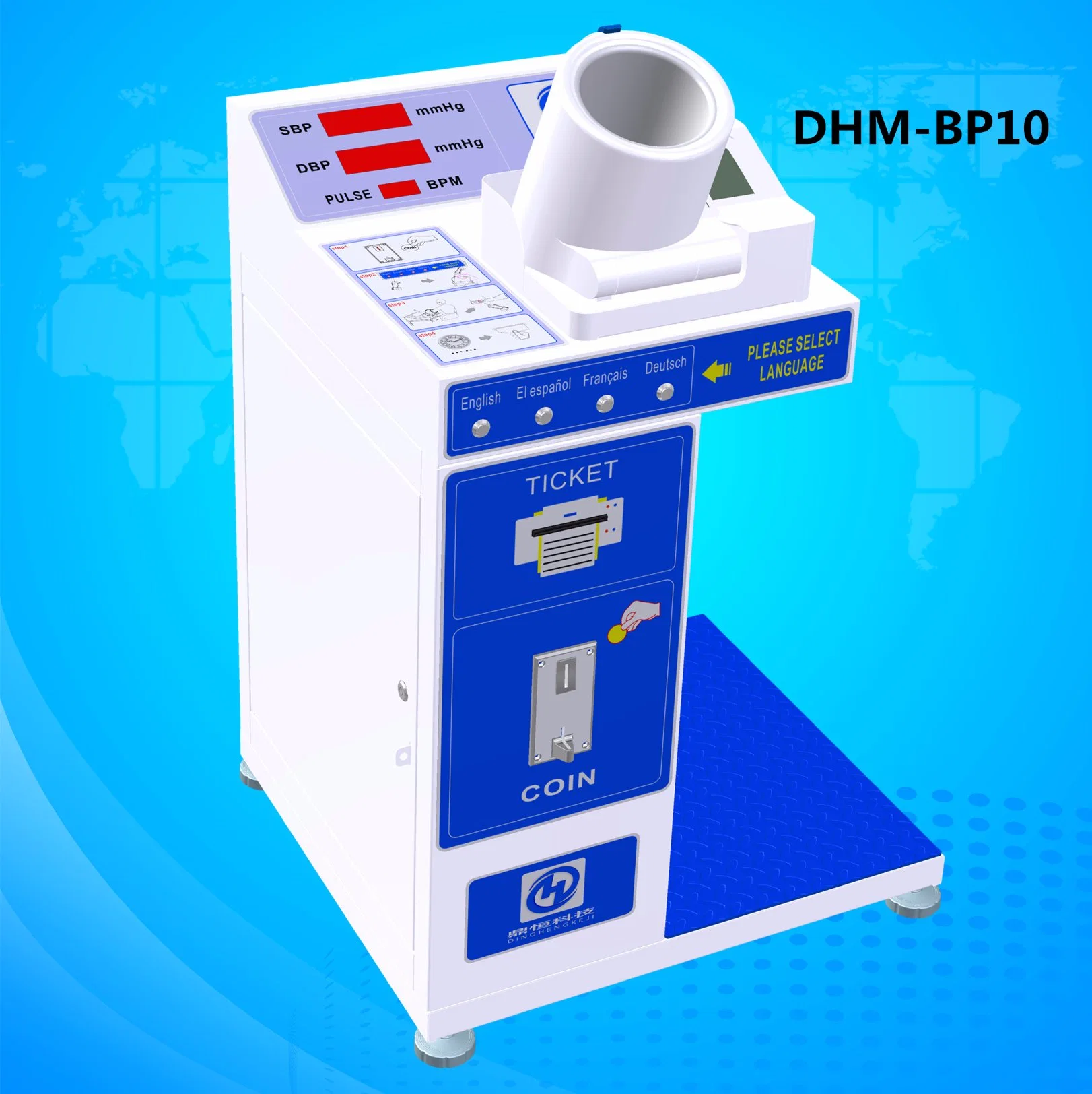 Coin-Operated Blood Pressure Monitor Scale with Printer Blood Pressure Meter