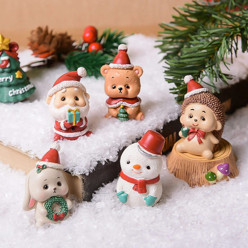 Christmas Ceramic Arts and Crafts Family Animal Ornaments Creative Home Decoration Mini Christmas Tree Christmas Gifts