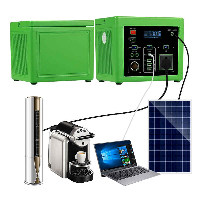 Sistema de iluminação para interior para exterior de alta potência, multifunções móvel num só Sistema de energia de montagem solar Camping Security de 300 W e 500 W.