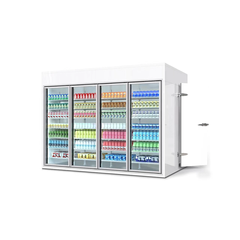 Low Electric Consumption Multi-Deck Open Display Fridge for Fruit, Milk, Drinks