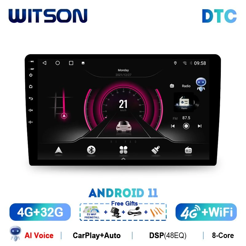 Auto-radio Witson Android 10 9&amp;rdquor; Corps de l'écran universel ia Carplay navigation vocale WiFi GPS 2 DIN Auto Radio