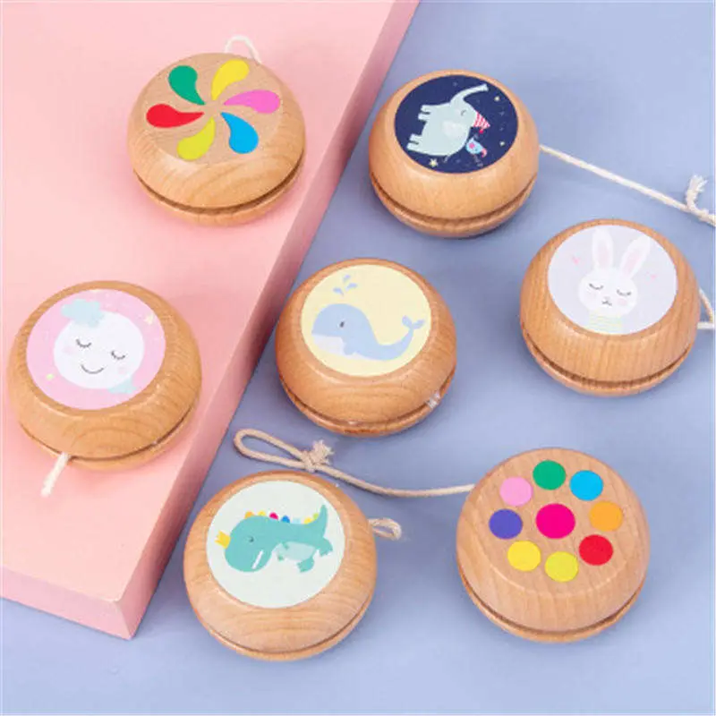 Montessori Educational Wooden Round Baby Early Enlightenment Intellectual Toys Yo-Yo