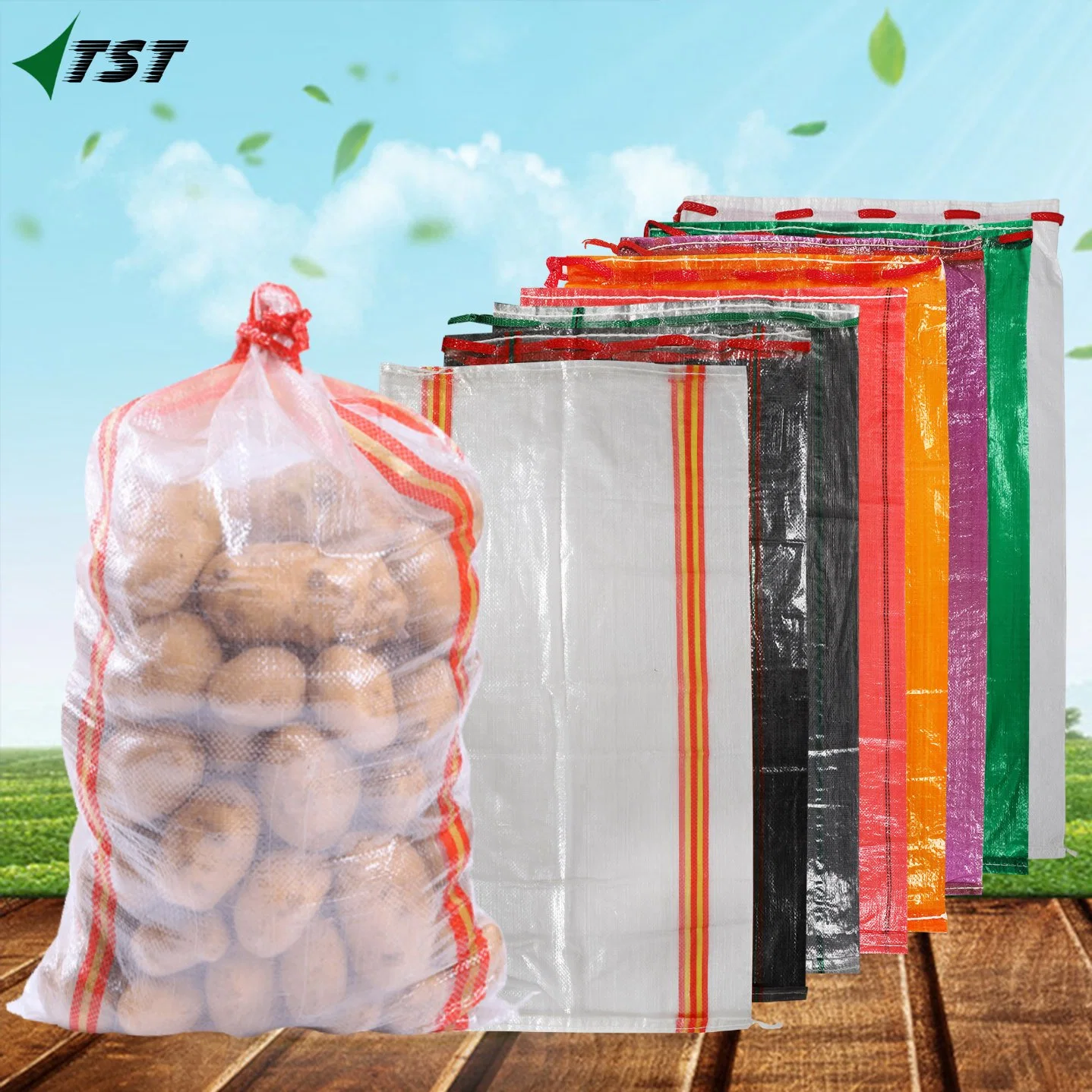 Factory Sale PP Woven Shopping Bags 20kg Empty Plastic Poly Transparent Sack PP Woven Cement Bag