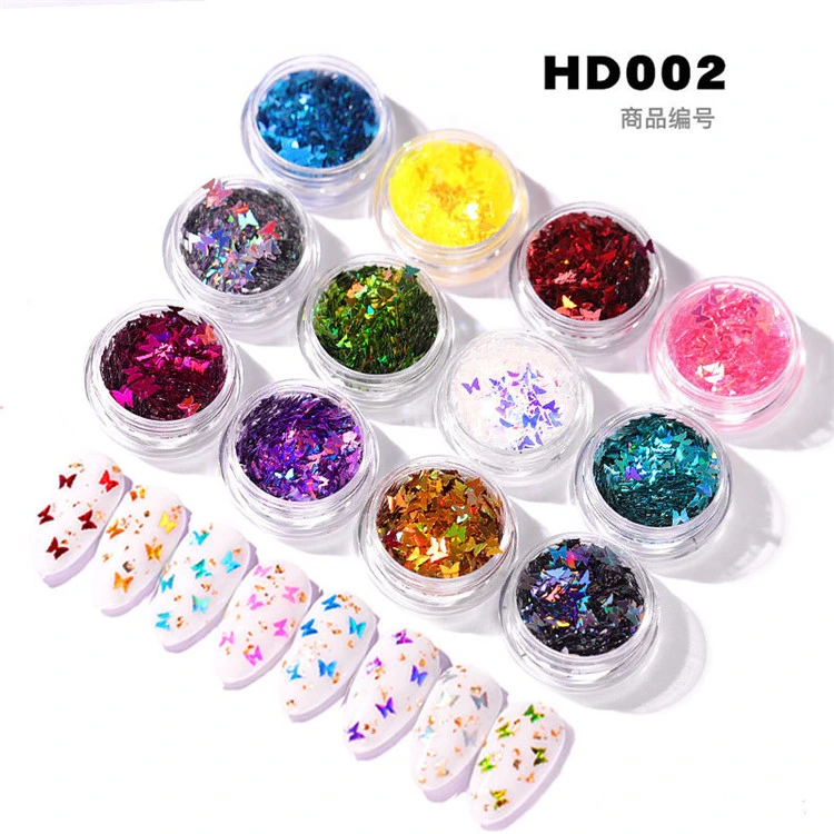 Commerce de gros Glitter couleur 12-Nail Art Decoration/Accessoires pour kit Nail Concepteur de beauté