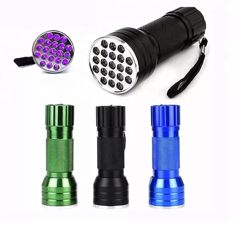 21UV LED Linterna UV Torch 395nm UV Blacklight Flashlight for Dog Urine