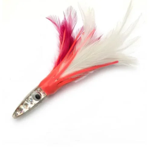 6"Tuna Feather Offshore de leurre de grande chasse bleu de jeu