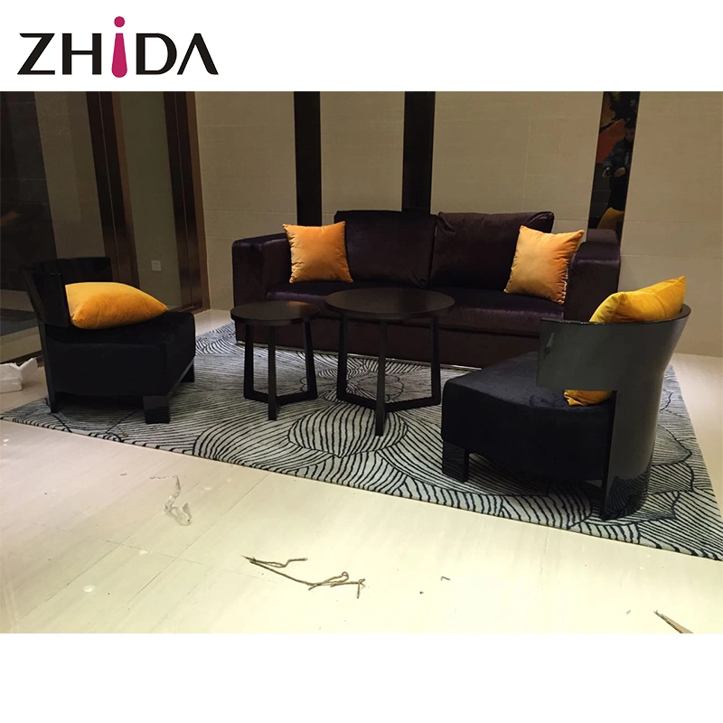 Zhida Factory Wholesale/Supplier Custom Made Hotel Apartment Furniture Modern Hotel Lobby Furniture Leisure Leather Chair Reception Sofa for Sale