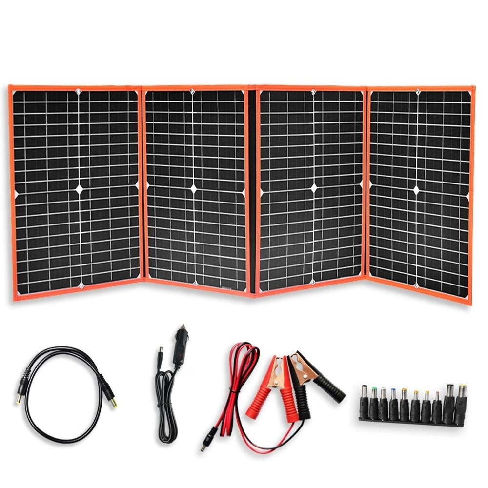 Solarparts 80W 18V Portable Solar Panel Charger 12V System Kit Hightweight Battery with Connector for RV Boat Cabin Tent Car