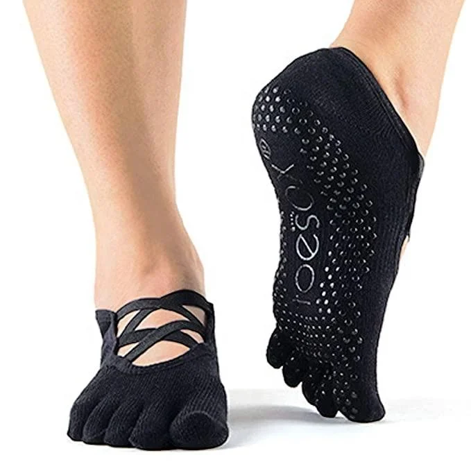 Xianghui Frauen Fünf Zehenbereich Baumwolle Yoga Custom Logo Pilates Socken Mit Griff