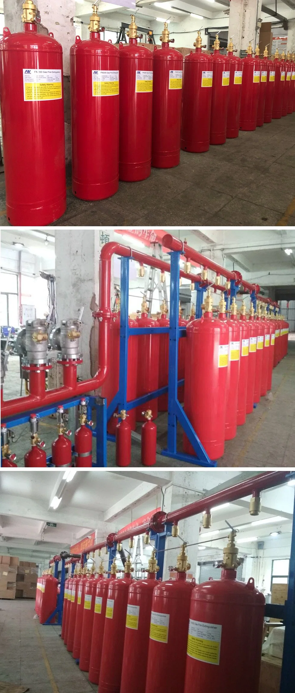 Factory FM200 Manifold Fire Suppression System for Fire Fighting