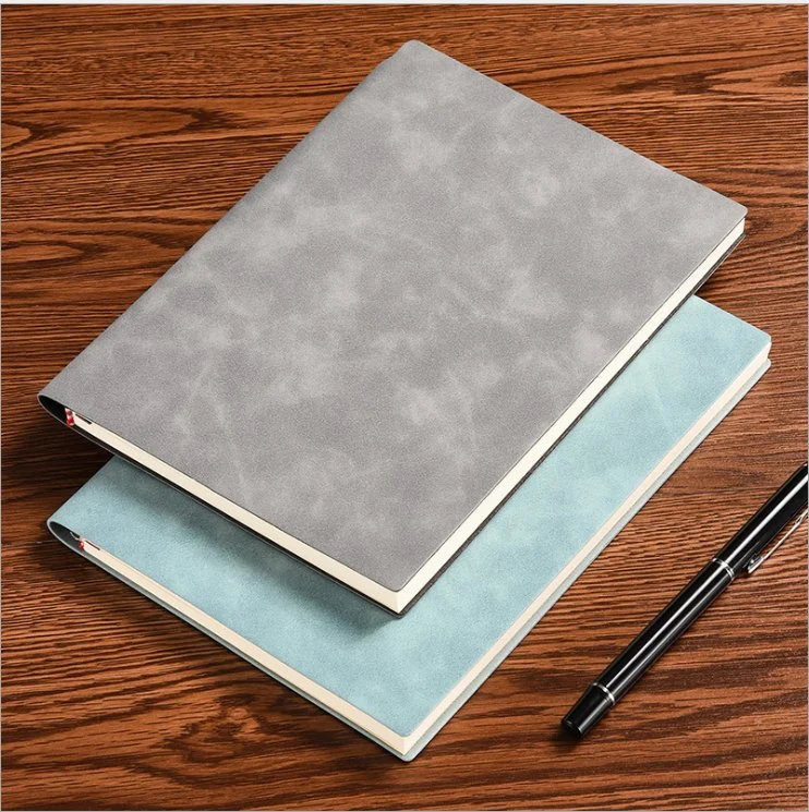 Pastel Color Soft Touch Stamping Foil Notebook Colored Sewing Soft Cover Notebook A5 Paper Gift