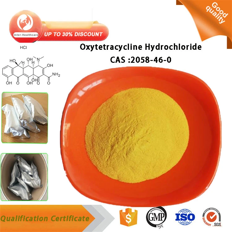 Vente en gros GMP médecine vétérinaire Oxytétracycline Hydrochloride poudre cas 2058-46-0 Oxytétracycline HCl