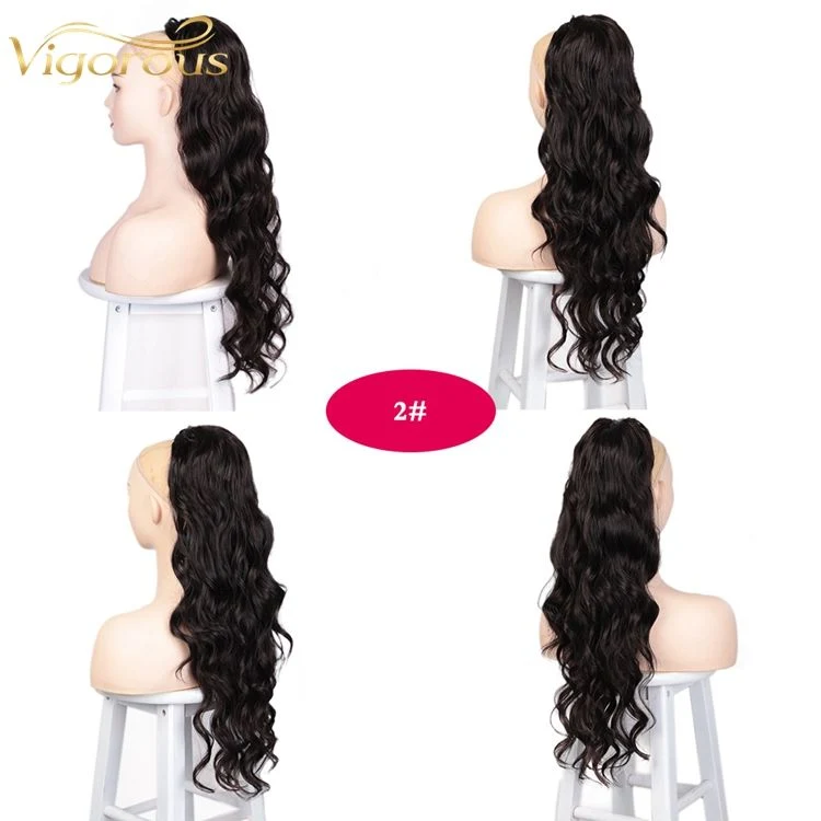 Wholesale/Supplier Cheapest Drawstring Curly Women Clip Elastic Hair Ties Ponytail Extensions