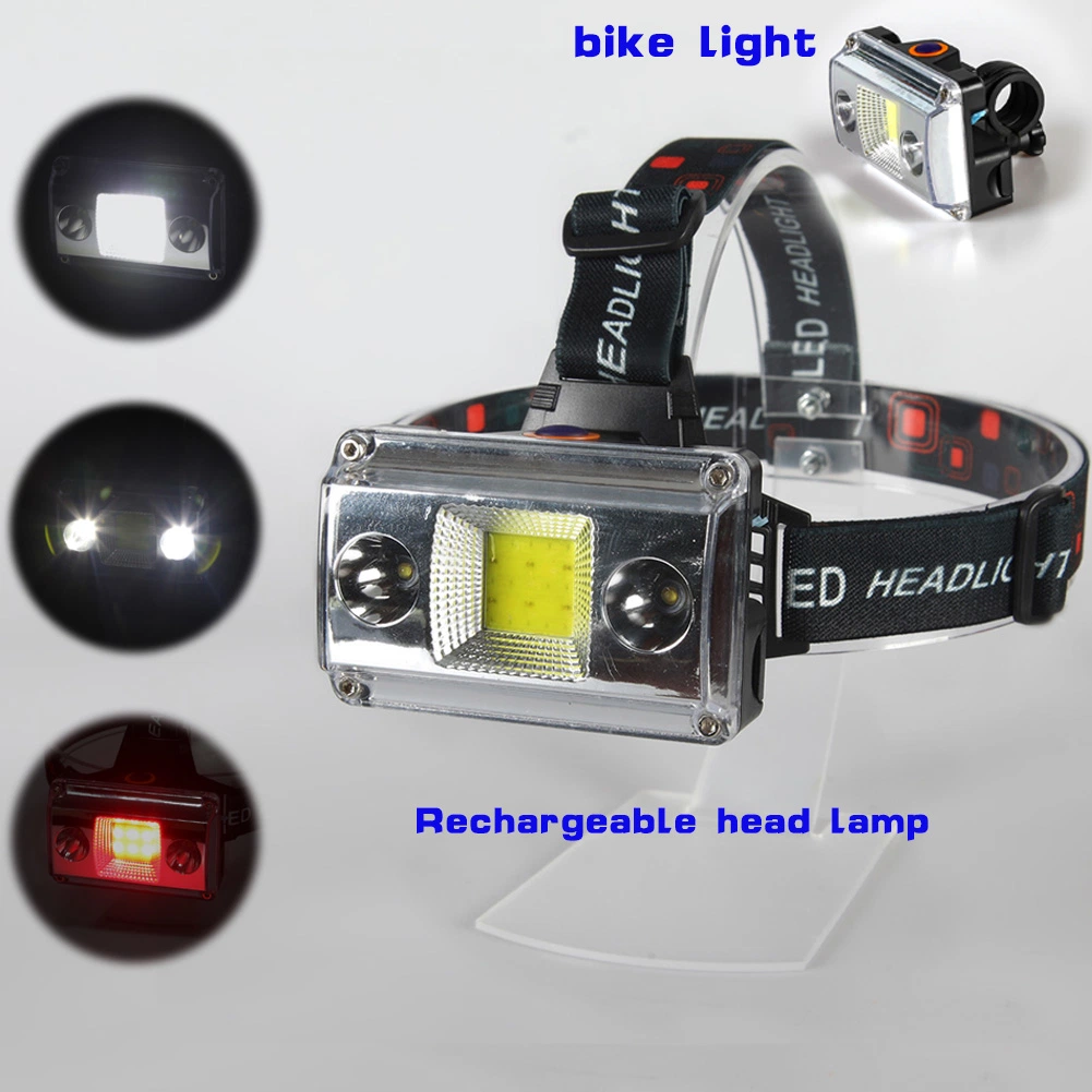 Farol LED de dois fins recarregável Yichen amovível para a cabeça da luz de bicicleta Luz