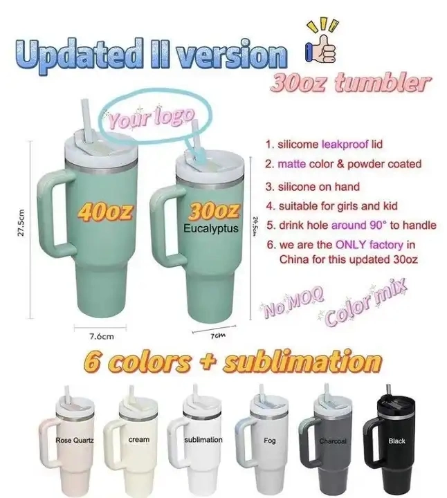 Top Sale 40 Oz Adventure Vacuum Quencher Tumbler Reusable Custom Mug with Handle & Straw BPA Free Stay Ice-Cold