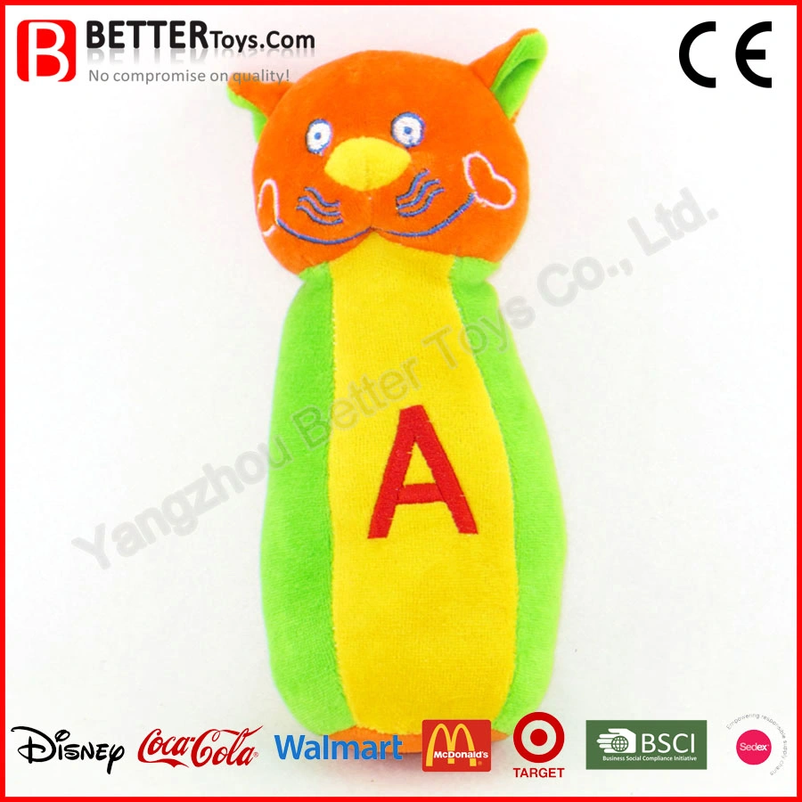 Multicolor Cartoon Toddler Gifts Plush Animal Rattle Soft Baby Toy