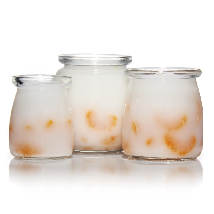 100ml Empty Clear Yogurt Milk Bottle Glass Pudding Jelly Glass Jar with Lid