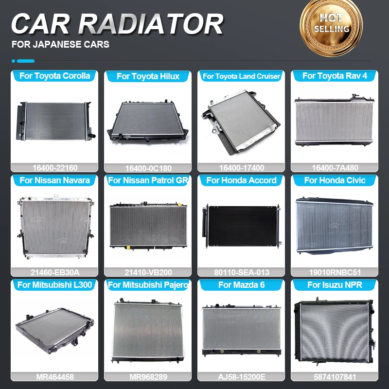  Radiateur de refroidissement en aluminium pour camion de pièces automobiles pour Toyota Nissan Lexus Isuzu Suzuki Daihatsu Mitsubishi voiture japonaise