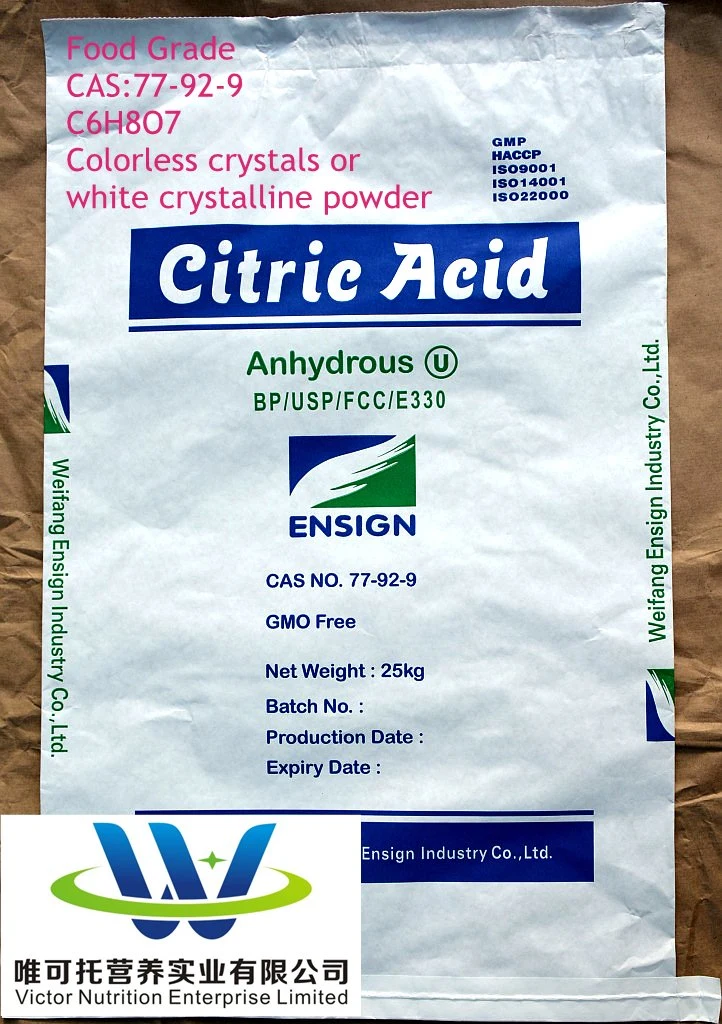 Ensign Ctric Acid Anhydrous Food Additive CAS: 77-92-9