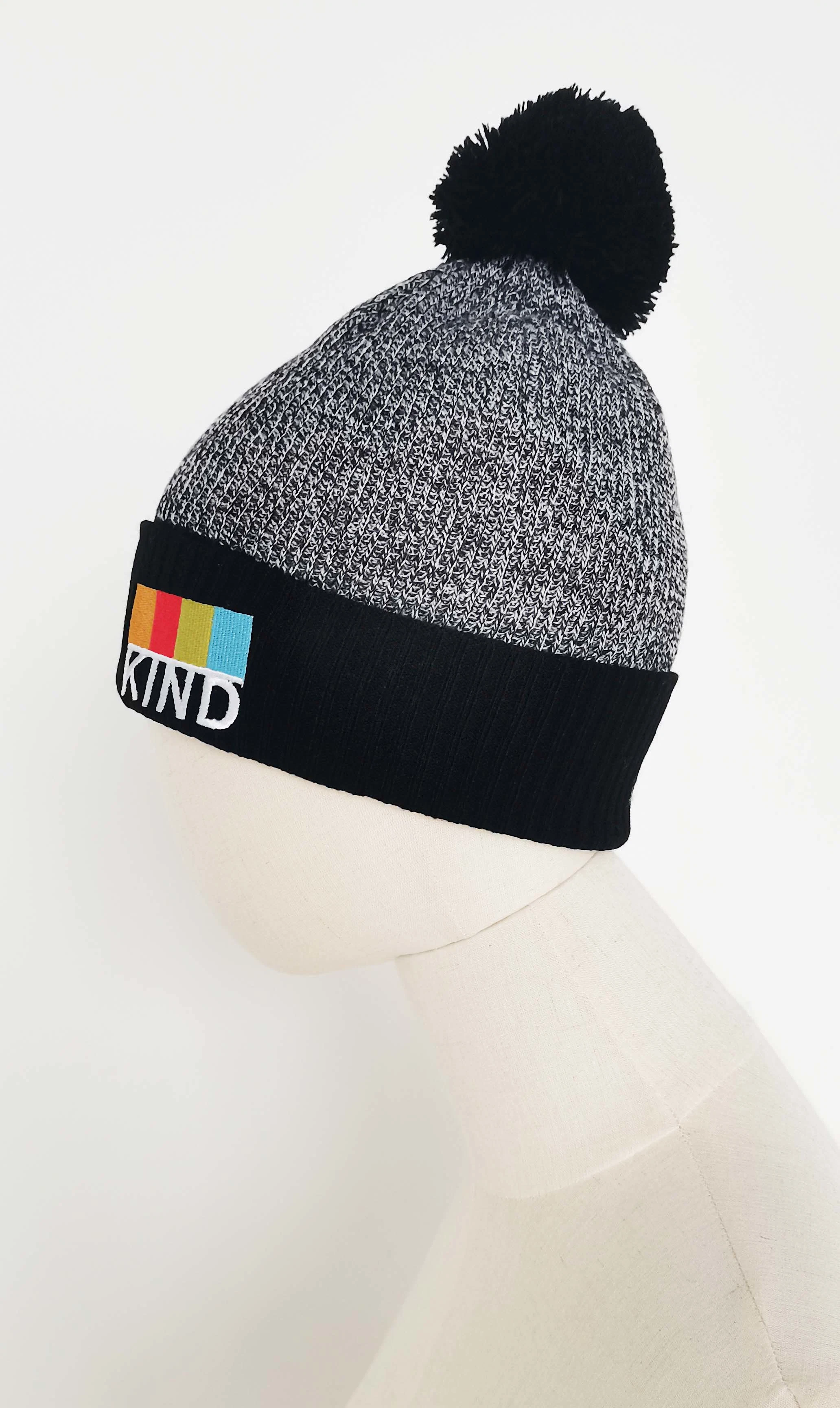 Kid Quality New-Arrival Melange Customized Embroidery Pompom Knitted Beanie Hat