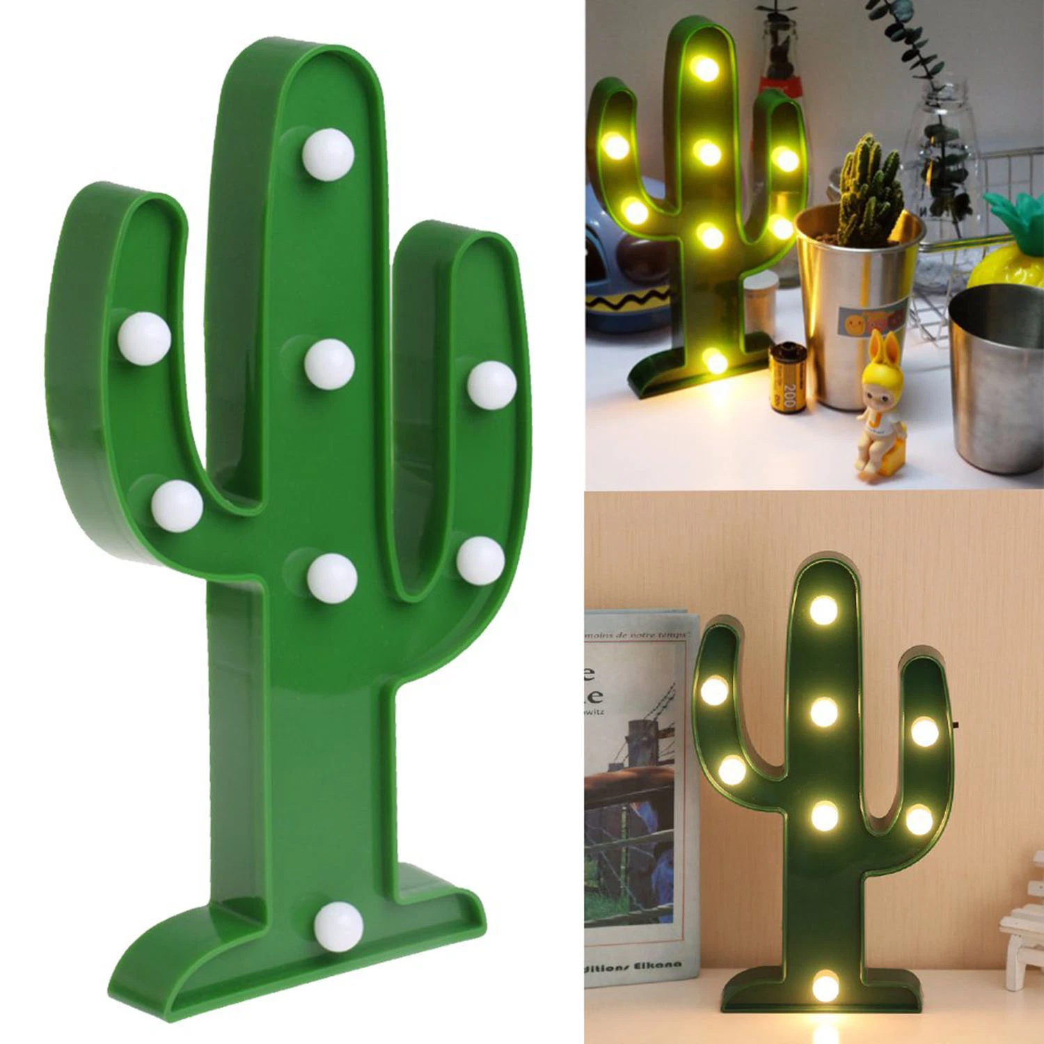 Las luces de señal LED Marquee Flamingo Cactus Lámpara de mesa