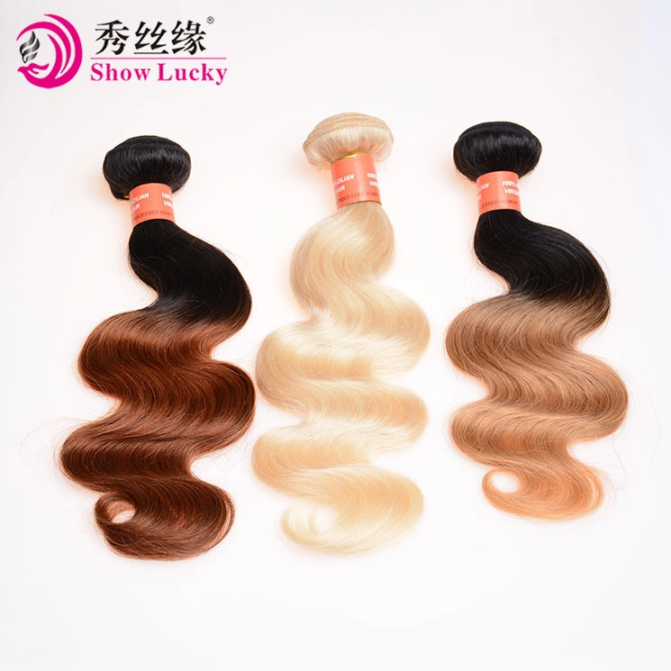 Factory Price Colored Body Wave Ombre Human Hair 100% Raw Virgin Mongolian Human Hair Weaving Omber