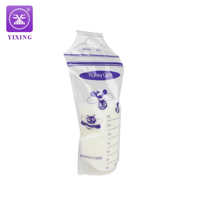 Vente en gros bon marché sacs de 250 ml de lait congélateur nourriture pour bébé sans BPA Rangement sacs d'allaitement jetables pratiques et pratiques pour le sein