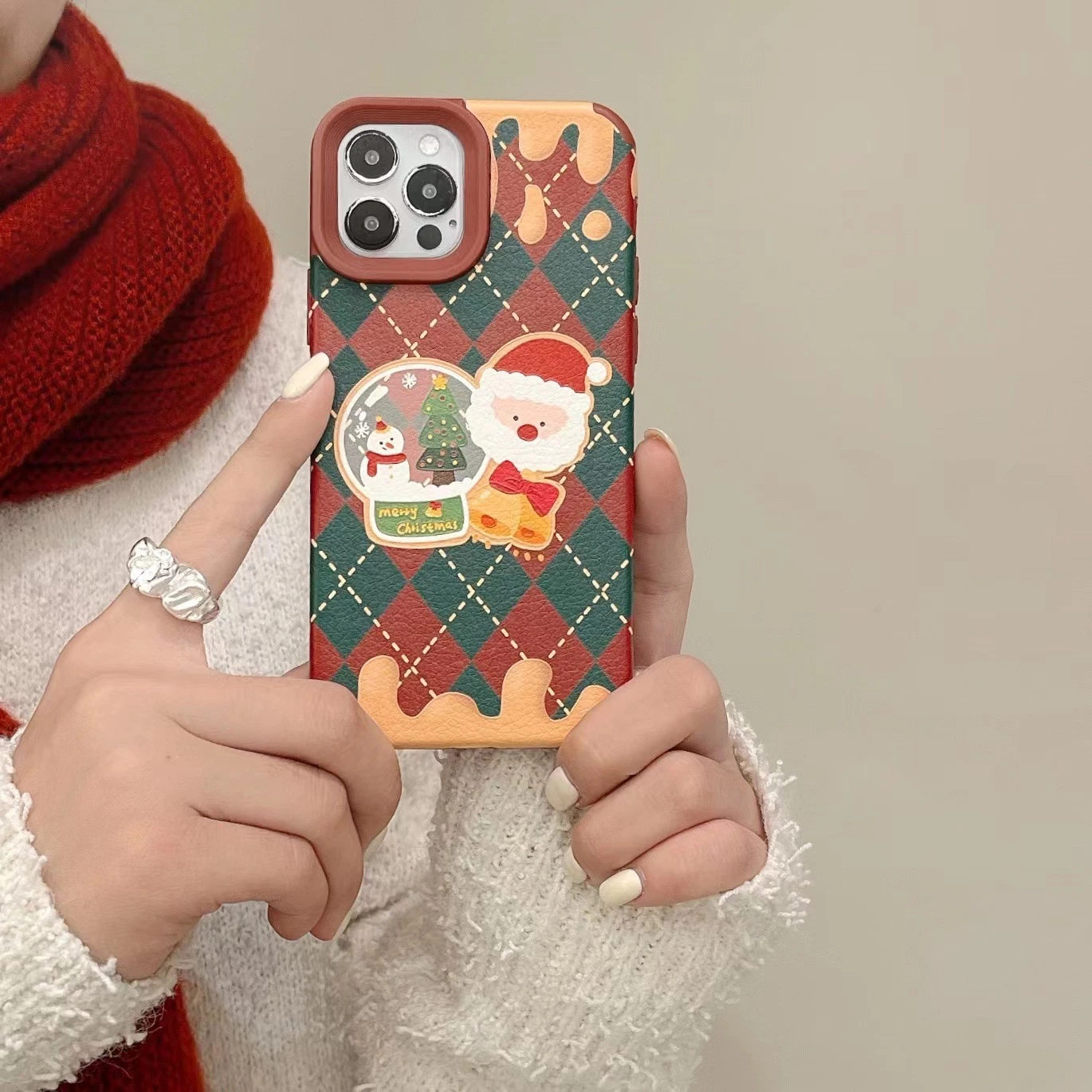 Melt Santa for iPhone 12/13PRO Max Apple 11 Phone Case for Xs/Xr Leather Soft Case